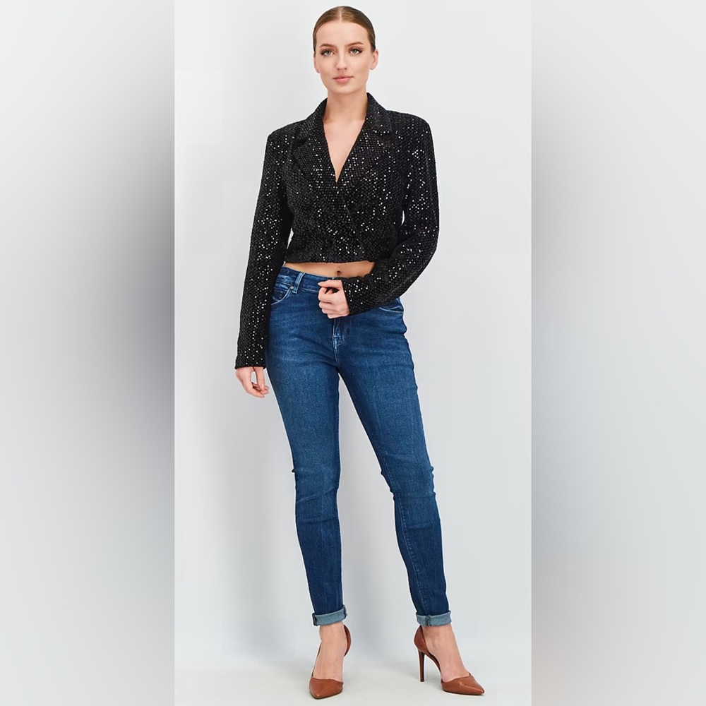 NWT Forever 21 Sequin Crop Jacket